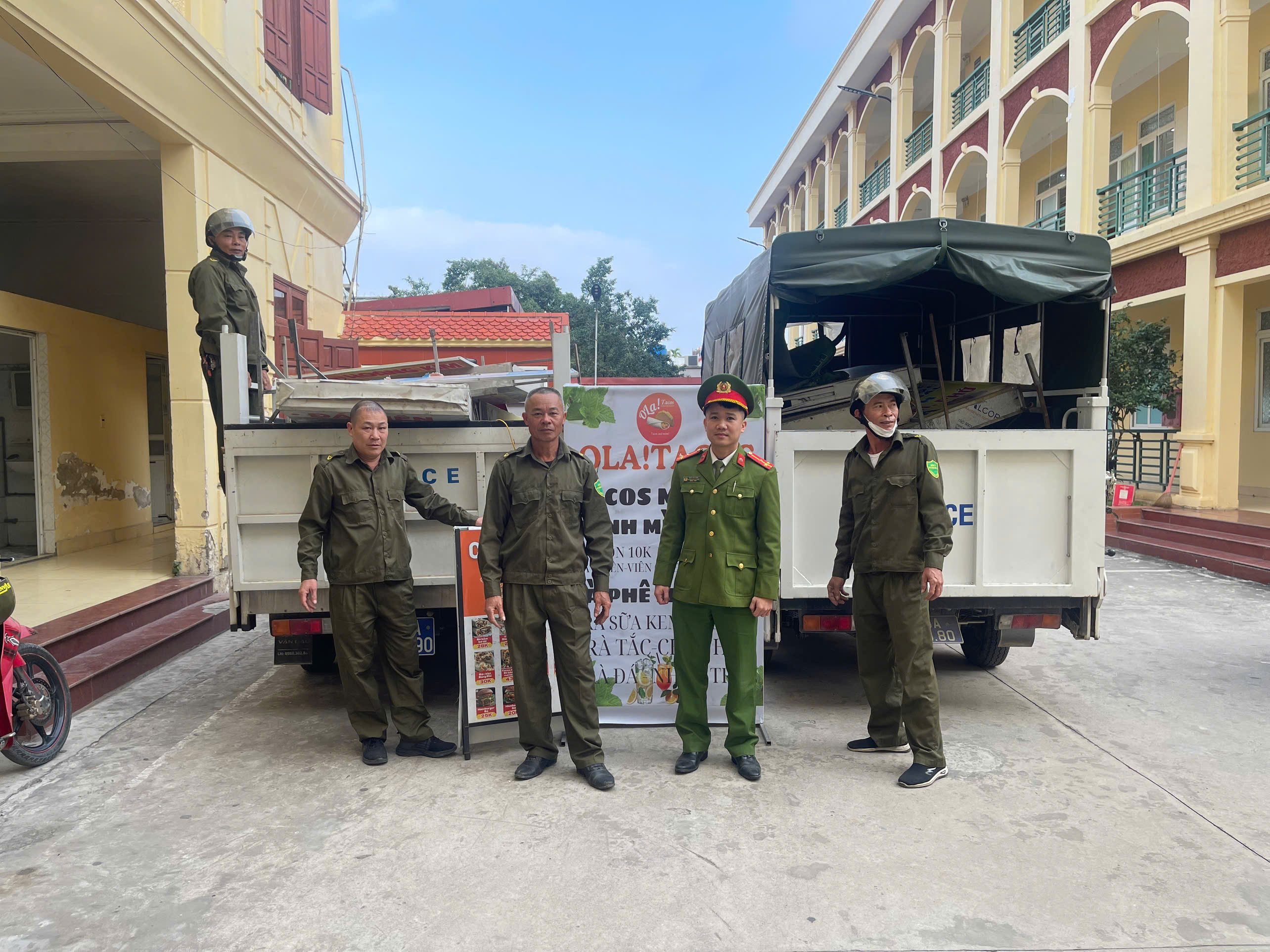 Công an xã Tiên Lãng tham mưu chính quyền xã trong công tác giữ gìn trật tự đô thị, trật tự an toàn giao thông